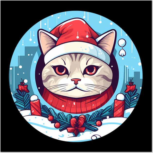 American Shorthair Cat Xmas, Love Cats Wall Art by logiamerch