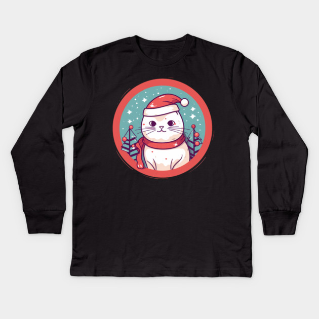 American Shorthair Cat Xmas, Love Cats Kids Long Sleeve T-Shirt by logiamerch