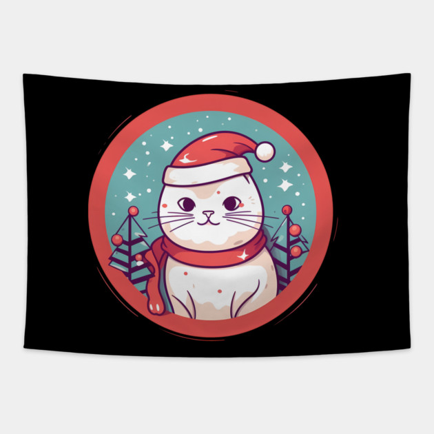 American Shorthair Cat Xmas, Love Cats Tapestry by logiamerch