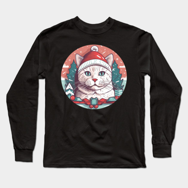 American Shorthair Cat Xmas, Love Cats Long Sleeve T-Shirt by logiamerch