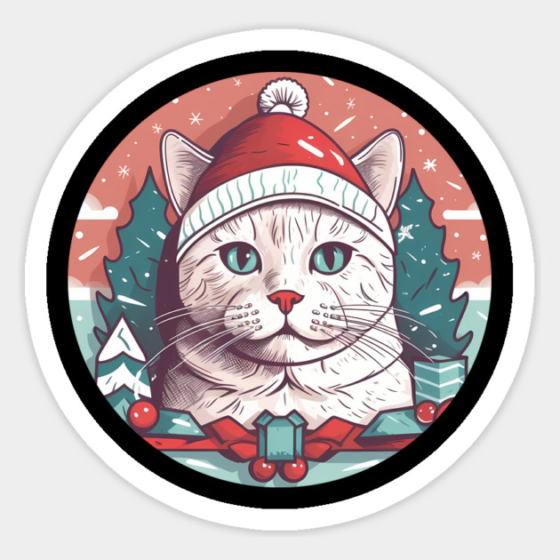 American Shorthair Cat Xmas, Love Cats Sticker by logiamerch