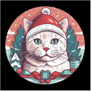 American Shorthair Cat Xmas, Love Cats Posters and Art
