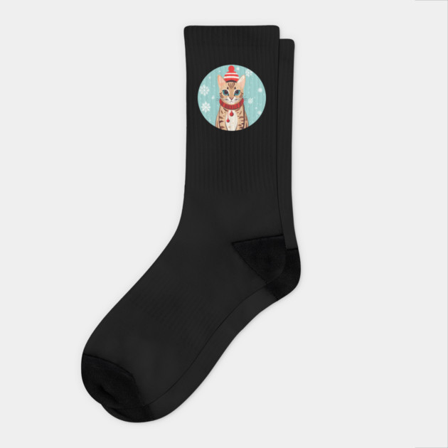 Bengal Cat Xmas, Love Cats Socks by logiamerch