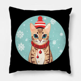Bengal Cat Xmas, Love Cats Pillow