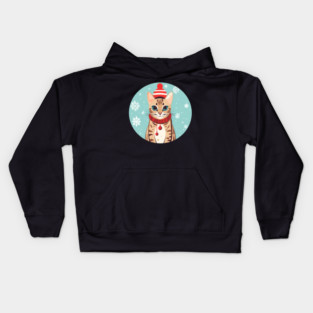 Bengal Cat Xmas, Love Cats Kids Hoodie