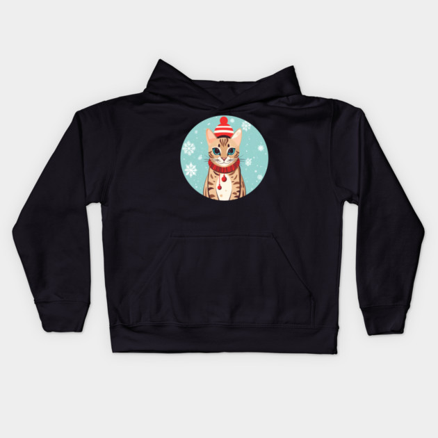 Bengal Cat Xmas, Love Cats Kids Hoodie by logiamerch