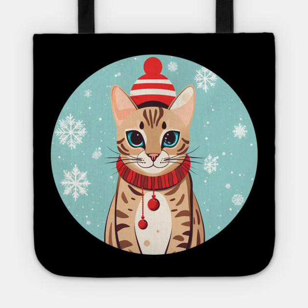 Bengal Cat Xmas, Love Cats Tote by logiamerch