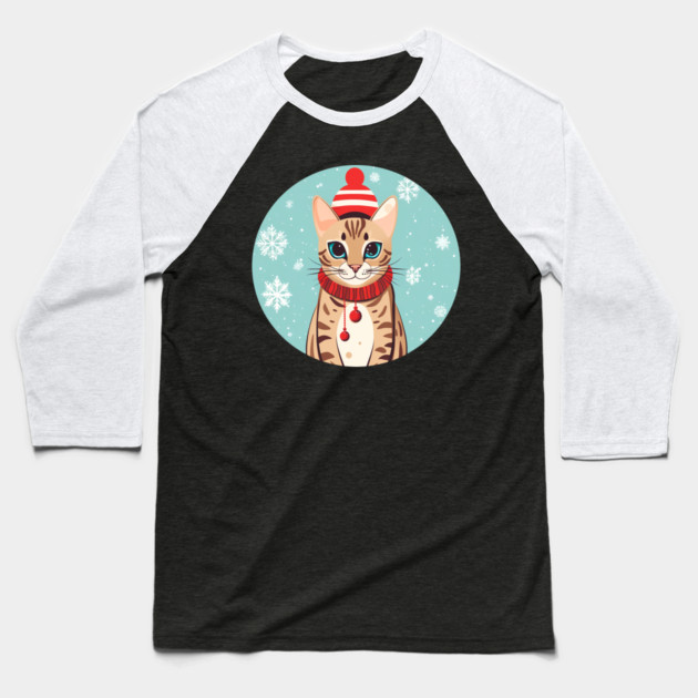 Bengal Cat Xmas, Love Cats Baseball T-Shirt by logiamerch