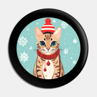 Bengal Cat Xmas, Love Cats Pin