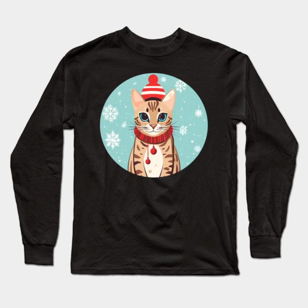 Bengal Cat Xmas, Love Cats Long Sleeve T-Shirt by logiamerch