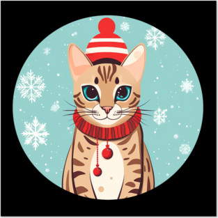 Bengal Cat Xmas, Love Cats Posters and Art