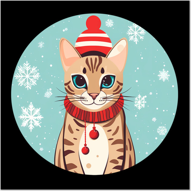 Bengal Cat Xmas, Love Cats Wall Art by logiamerch