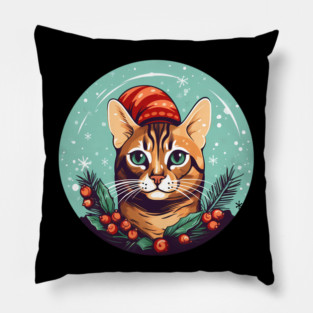 Bengal Cat Xmas, Love Cats Pillow