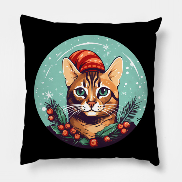 Bengal Cat Xmas, Love Cats Pillow by logiamerch