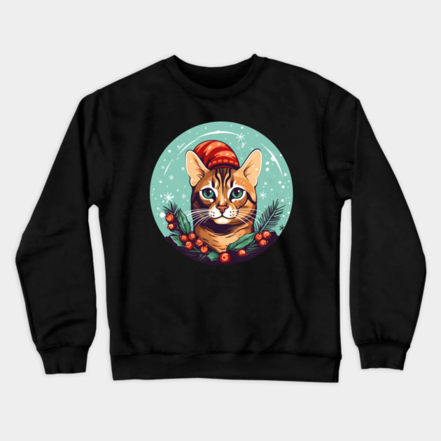 Bengal Cat Xmas, Love Cats Crewneck Sweatshirt by logiamerch