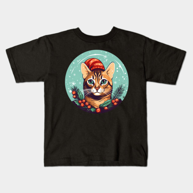 Bengal Cat Xmas, Love Cats Kids T-Shirt by logiamerch