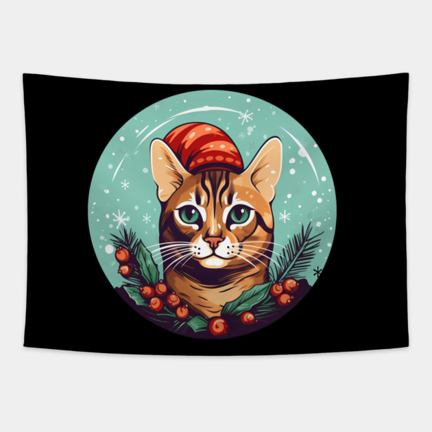 Bengal Cat Xmas, Love Cats Tapestry by logiamerch