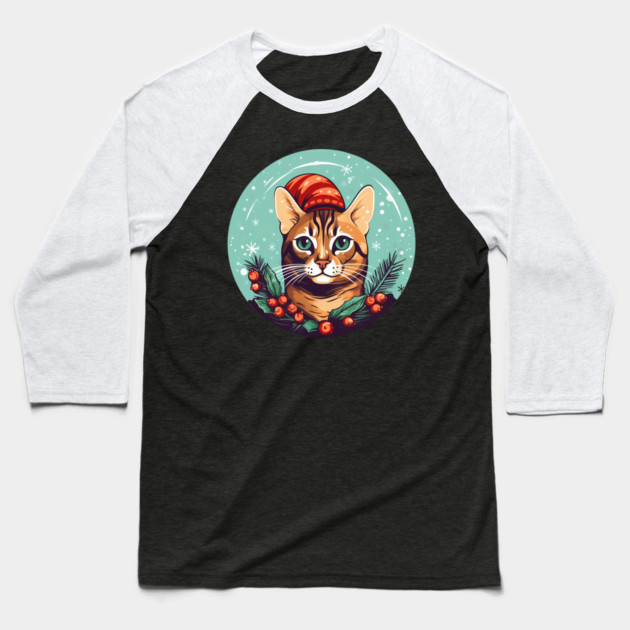 Bengal Cat Xmas, Love Cats Baseball T-Shirt by logiamerch