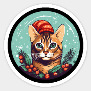 Bengal Cat Xmas, Love Cats Sticker