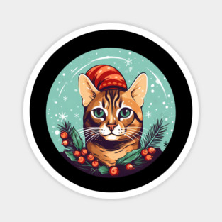 Bengal Cat Xmas, Love Cats Magnet