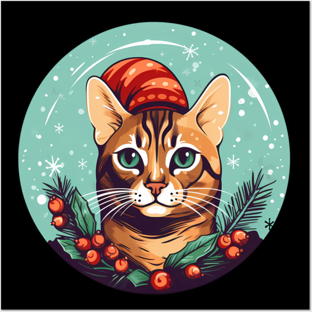 Bengal Cat Xmas, Love Cats Wall Art by logiamerch
