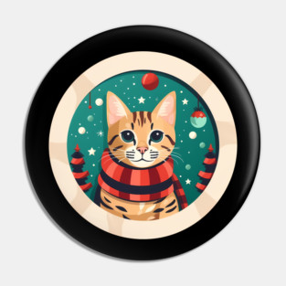 Bengal Cat Xmas, Love Cats Pin