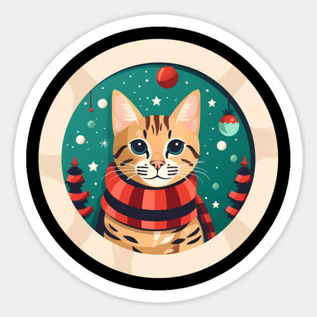 Bengal Cat Xmas, Love Cats Sticker by logiamerch