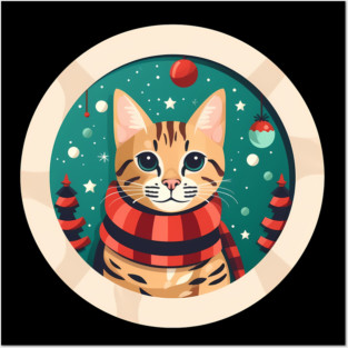 Bengal Cat Xmas, Love Cats Posters and Art