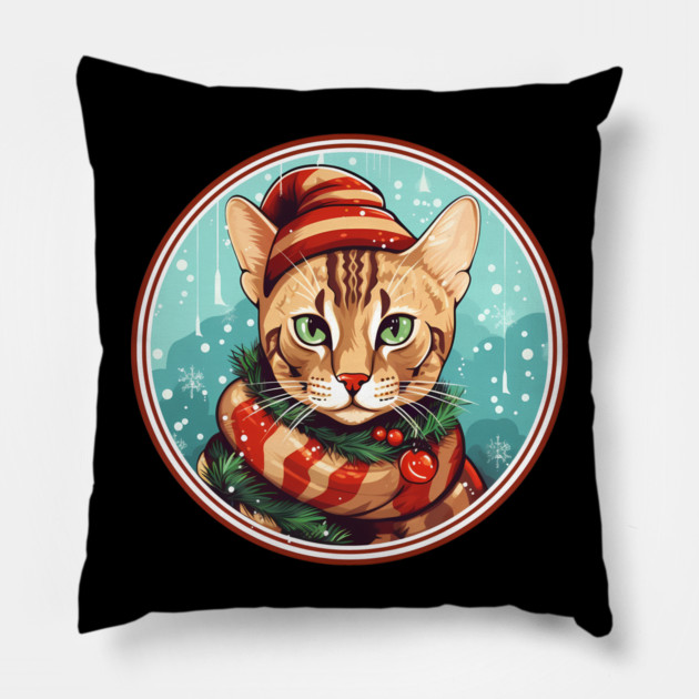 Bengal Cat Xmas, Love Cats Pillow by logiamerch