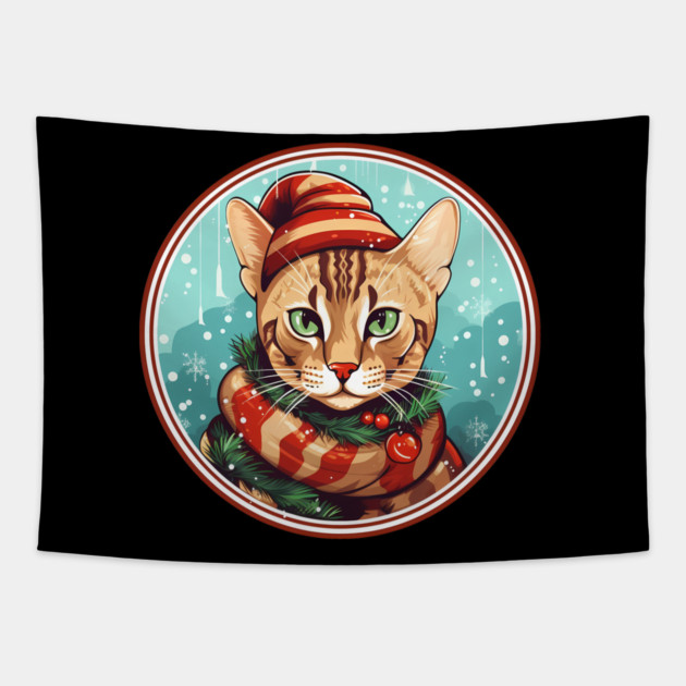 Bengal Cat Xmas, Love Cats Tapestry by logiamerch