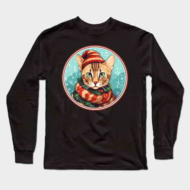 Bengal Cat Xmas, Love Cats Long Sleeve T-Shirt by logiamerch