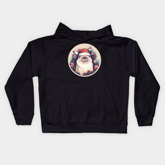 Birman Cat Xmas, Love Cats Kids Hoodie by logiamerch