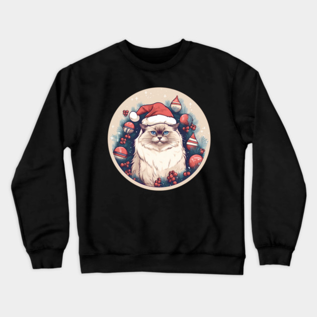 Birman Cat Xmas, Love Cats Crewneck Sweatshirt by logiamerch