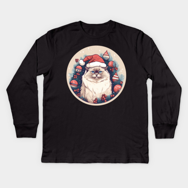 Birman Cat Xmas, Love Cats Kids Long Sleeve T-Shirt by logiamerch