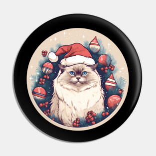 Birman Cat Xmas, Love Cats Pin