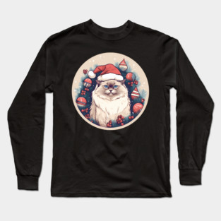 Birman Cat Xmas, Love Cats Long Sleeve T-Shirt
