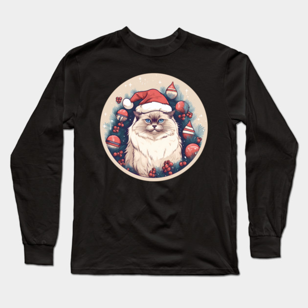 Birman Cat Xmas, Love Cats Long Sleeve T-Shirt by logiamerch