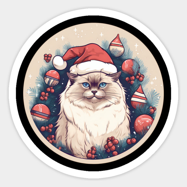 Birman Cat Xmas, Love Cats Sticker by logiamerch