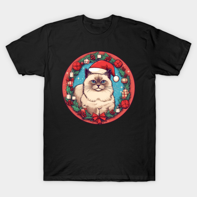 Birman Cat Xmas, Love Cats T-Shirt by logiamerch