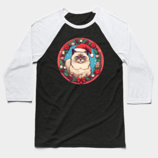 Birman Cat Xmas, Love Cats Baseball T-Shirt