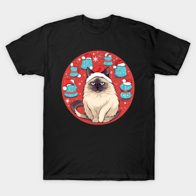 Birman Cat Xmas, Love Cats T-Shirt by logiamerch