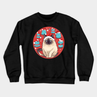 Birman Cat Xmas, Love Cats Crewneck Sweatshirt