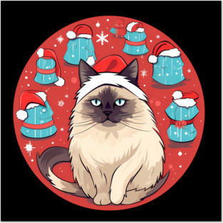 Birman Cat Xmas, Love Cats Posters and Art