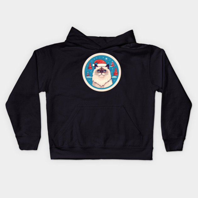 Birman Cat Xmas, Love Cats Kids Hoodie by logiamerch