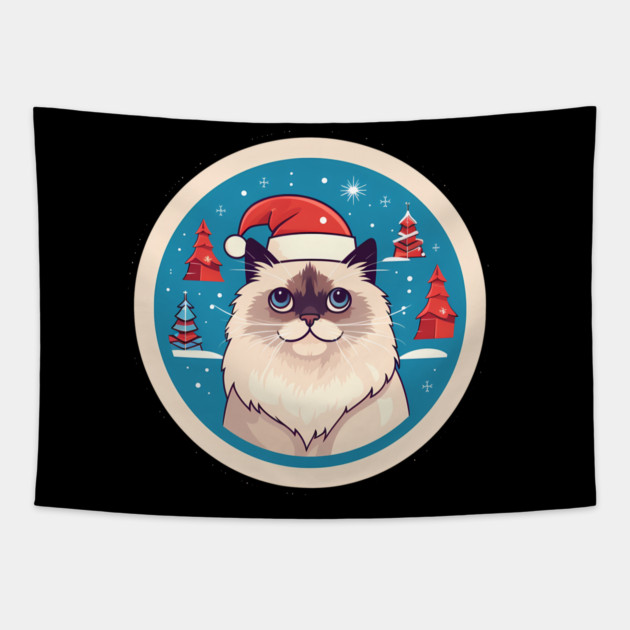 Birman Cat Xmas, Love Cats Tapestry by logiamerch