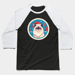 Birman Cat Xmas, Love Cats Baseball T-Shirt