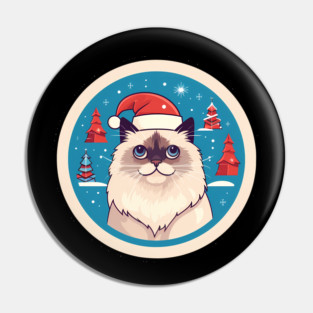 Birman Cat Xmas, Love Cats Pin