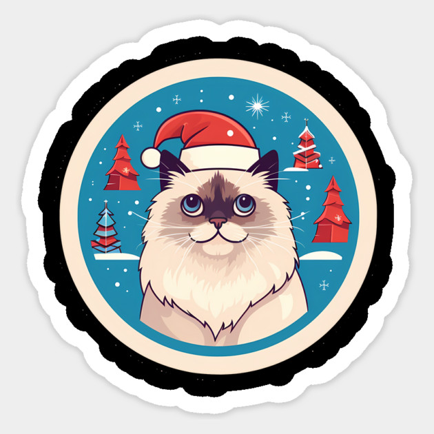 Birman Cat Xmas, Love Cats Sticker by logiamerch