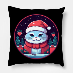 British Shorthair Cat Xmas, Love Cats Pillow