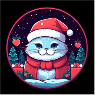 British Shorthair Cat Xmas, Love Cats Posters and Art